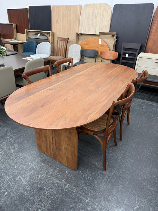 Domingo Dining Table w/ 4 Cross Back Chairs