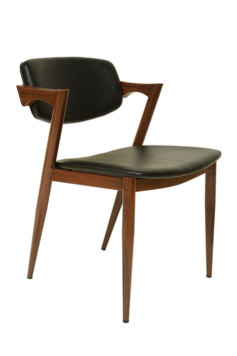 Brera Metal Dining Chair (Walnut/Black)