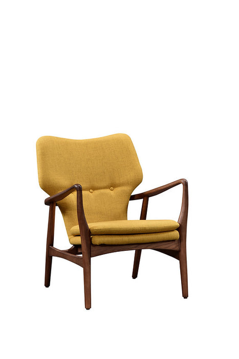 Patrik Fabric Lounge Chair (Mustard)