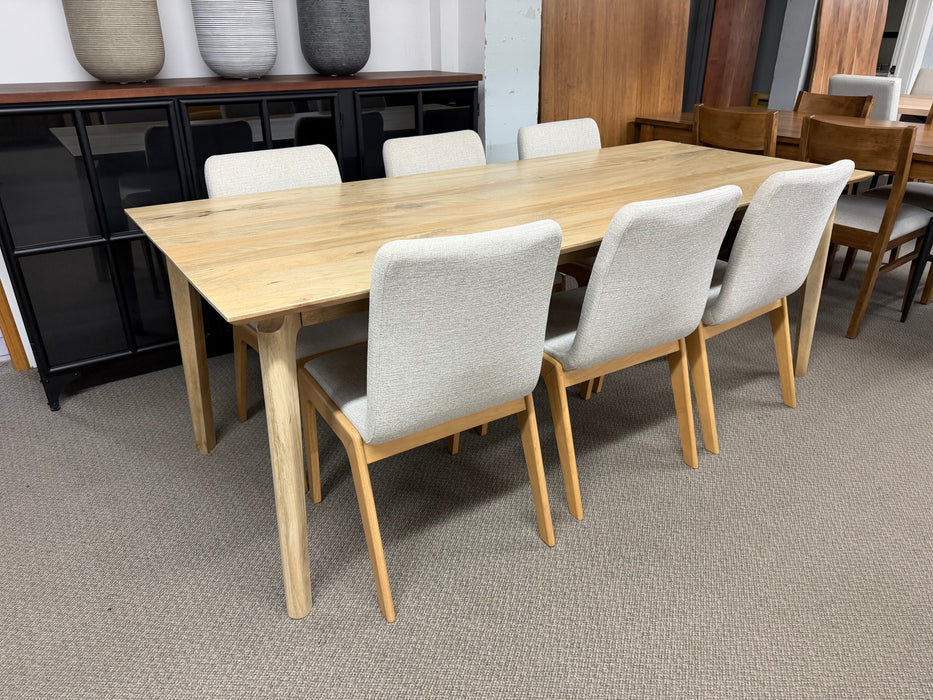 Kenzo 84" Dining Table w/ 6 Dining Chairs