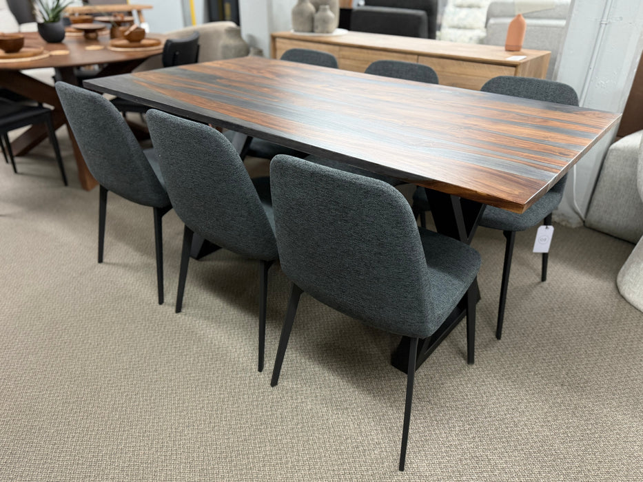 67" Straight Edge Dining Table w/6 Mia Chairs