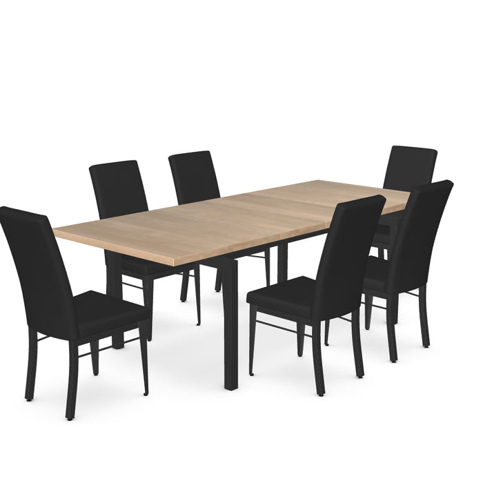 Zoom Dining Table w/ 6 Merlot Dining Chairs