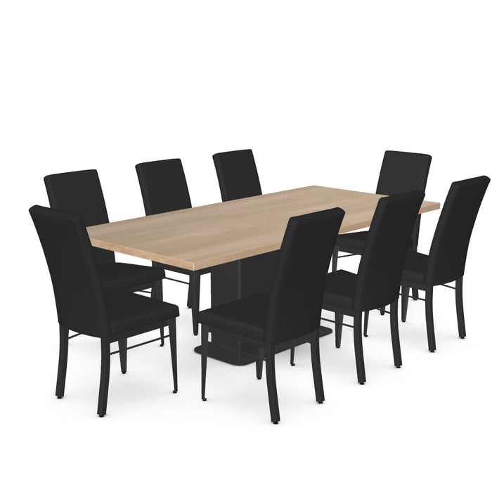 Lucarelli Dining Table w/ 6 Merlot Dining Chairs