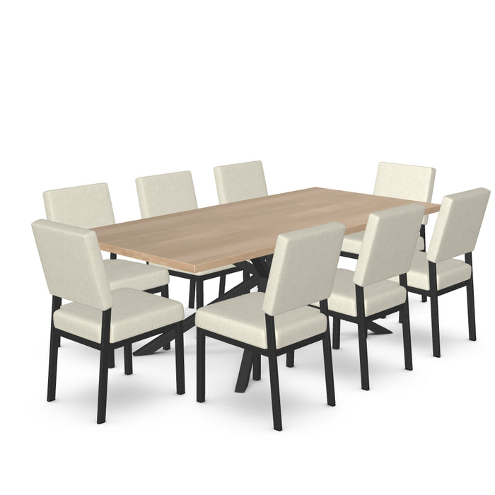 Asterisk Dining Table w/ 6 Mathilde Dining Chairs