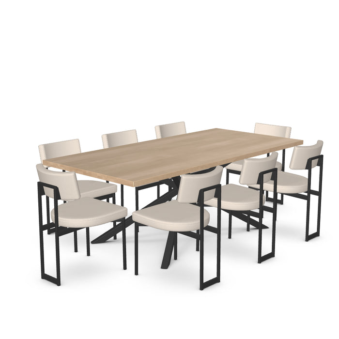 Asterisk Dining Table w/ 6 Lucas Dining Chairs
