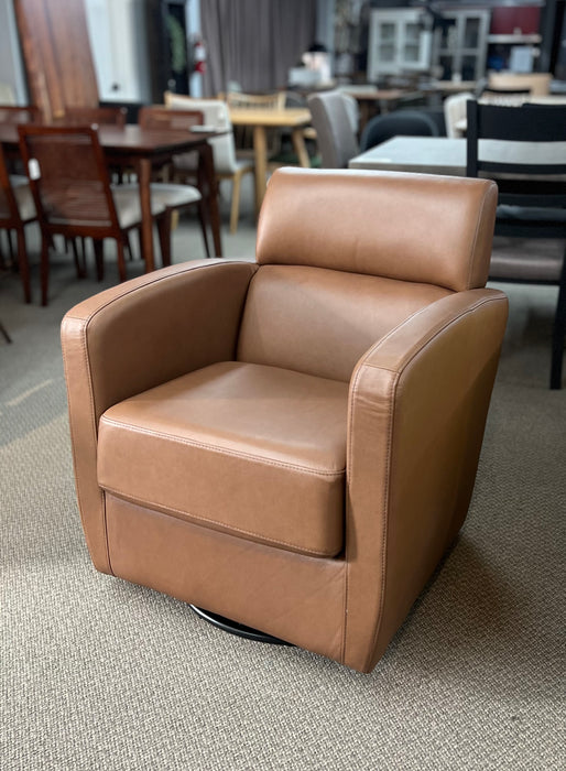 B0302 Leather Swivel Glider