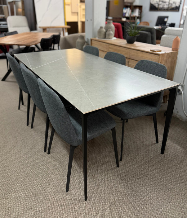 Chicago 71" Dining Table (Grey) w/6 Mia Chairs