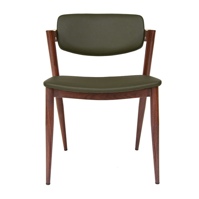 Brera Metal Dining Chair (Walnut/Olive)