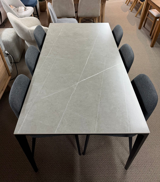 Chicago 71" Dining Table (Grey) w/6 Mia Chairs