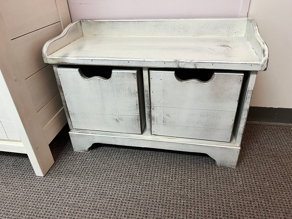 2 Cube Cubby Bench in Dove over Black w/cubes — Osmond's Furniture