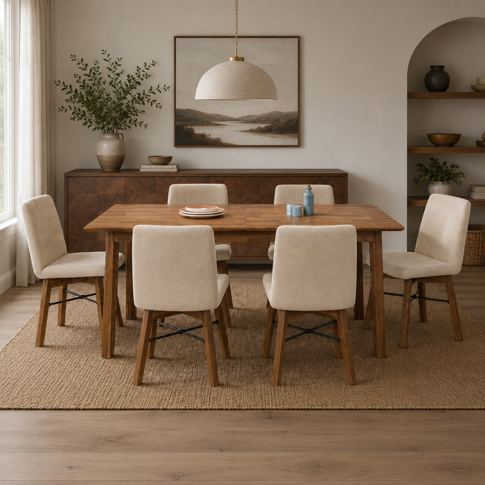 Gia Large Extension Dining Table w/6 Gia Chairs