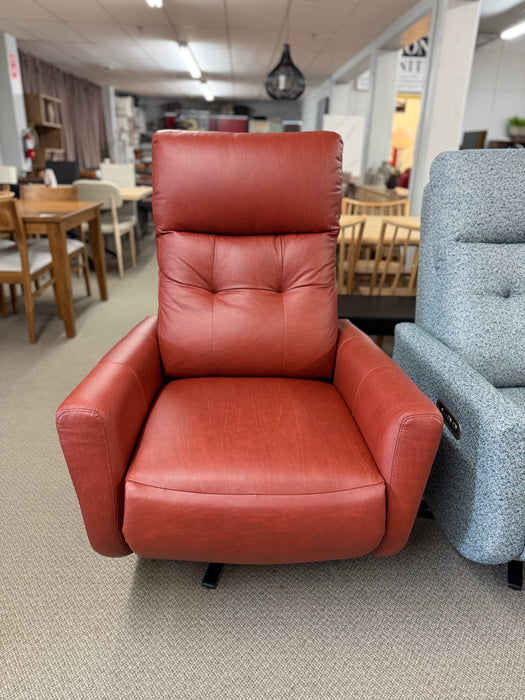 2606 Leather Swivel Recliner Chair