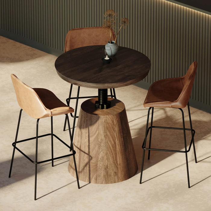 Bronx Crank 36" Round Adjustable Height Bistro Table