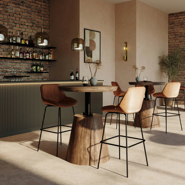 Bronx Crank 36" Round Adjustable Height Bistro Table