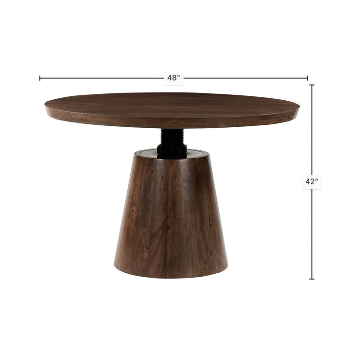 Bronx Crank 48" Round Dining Table