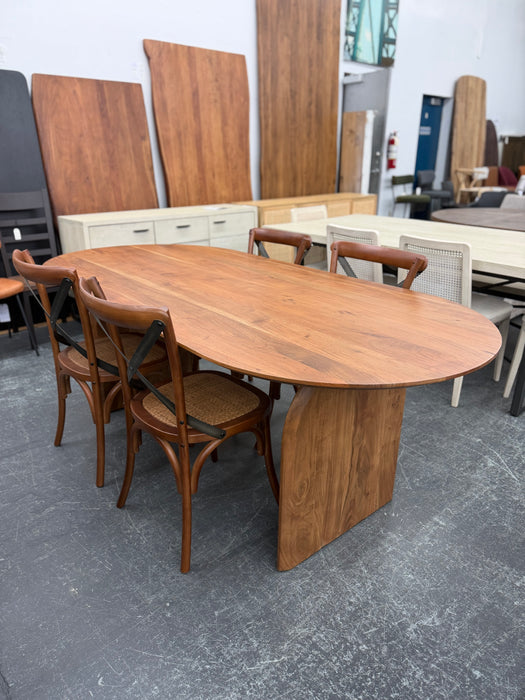 Domingo Dining Table w/ 4 Cross Back Chairs
