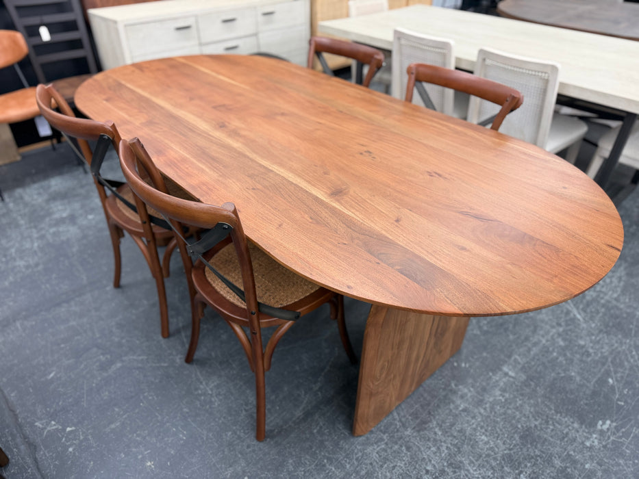 Domingo Dining Table w/ 4 Cross Back Chairs