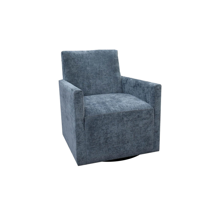 Riley Swivel Club Chair (Aqua Chenille)