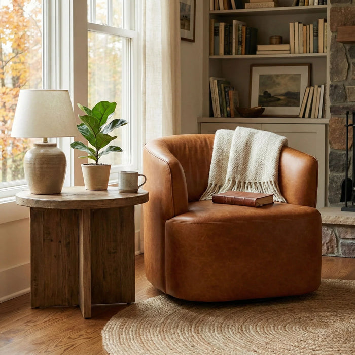 Fireside Swivel Club Chair (Saddle)