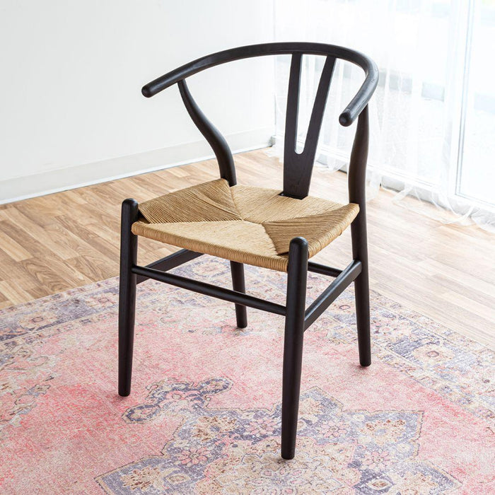 Frida Dining Chair - Black with Natural Seat