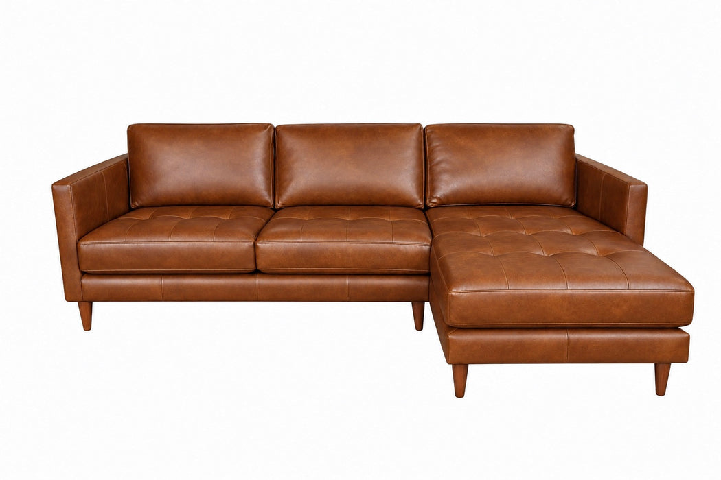 Marco Leather 2 Pc. Sectional w/Reversible Chaise