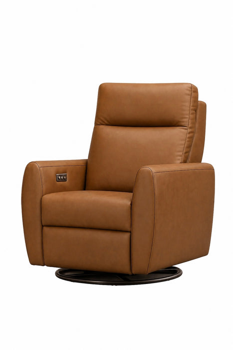 Levy Leather Swivel Glider Recliner w/Power Pack
