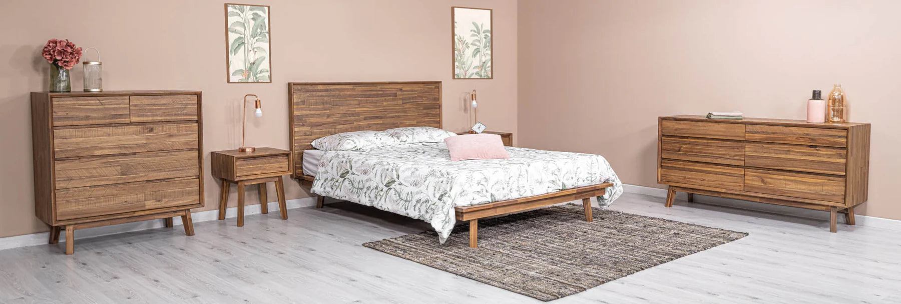 Gia 60" Queen Platform Bed - Pecan