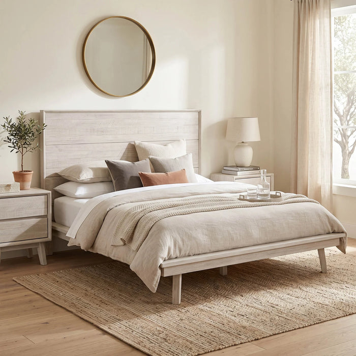 Gia King Platform Bed (White)