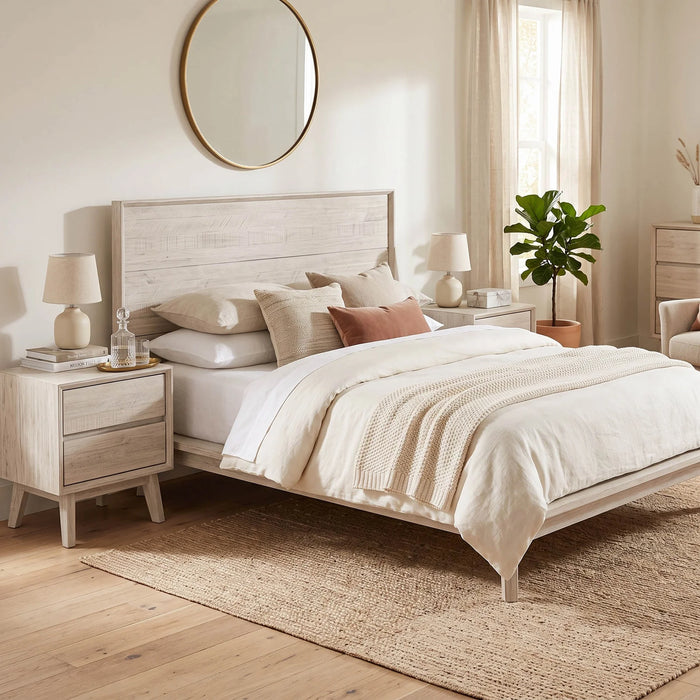 Gia Queen Platform Bed (White)