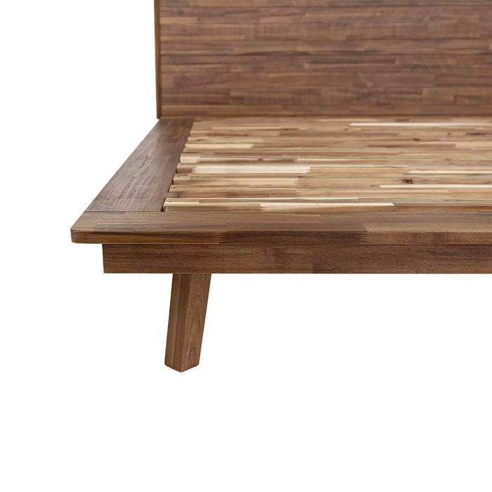 Gia 80" King Platform Bed - Pecan