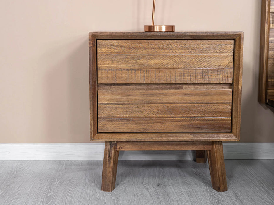 Gia 2 Drawer Nightstand - Pecan