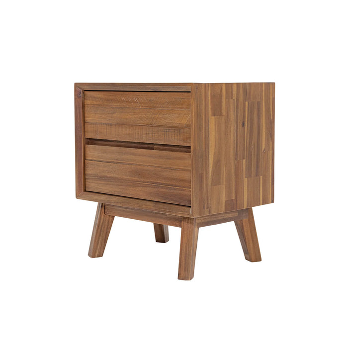 Gia 2 Drawer Nightstand - Pecan