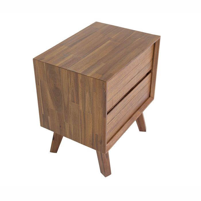 Gia 2 Drawer Nightstand - Pecan