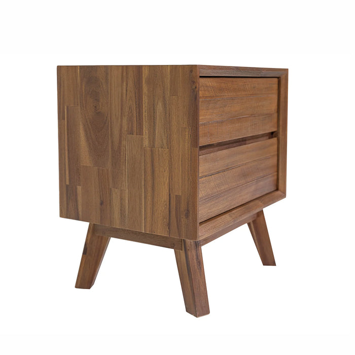 Gia 2 Drawer Nightstand - Pecan