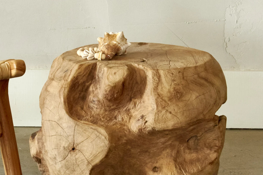 Erosion Teak Side Table