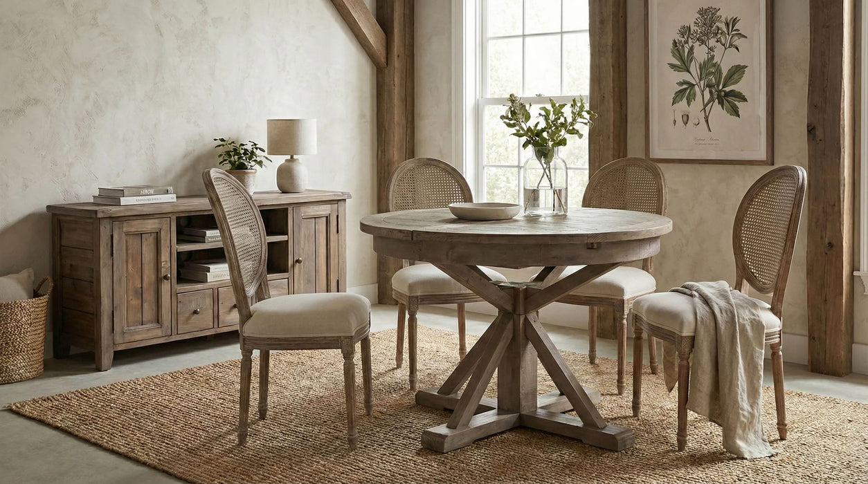 Irish Coast Round Dining Table & Chairs (Sundried)