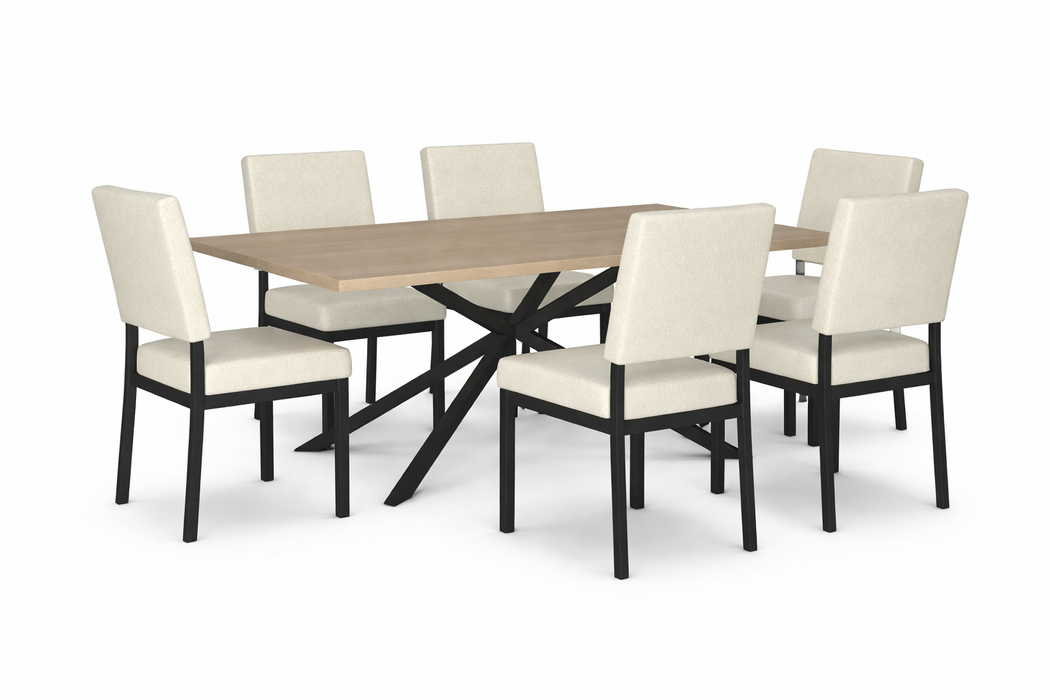 Asterisk Dining Table w/ 6 Mathilde Dining Chairs