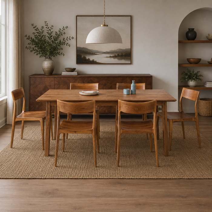 Gia Large Extension Dining Table w/6 Catania Chairs