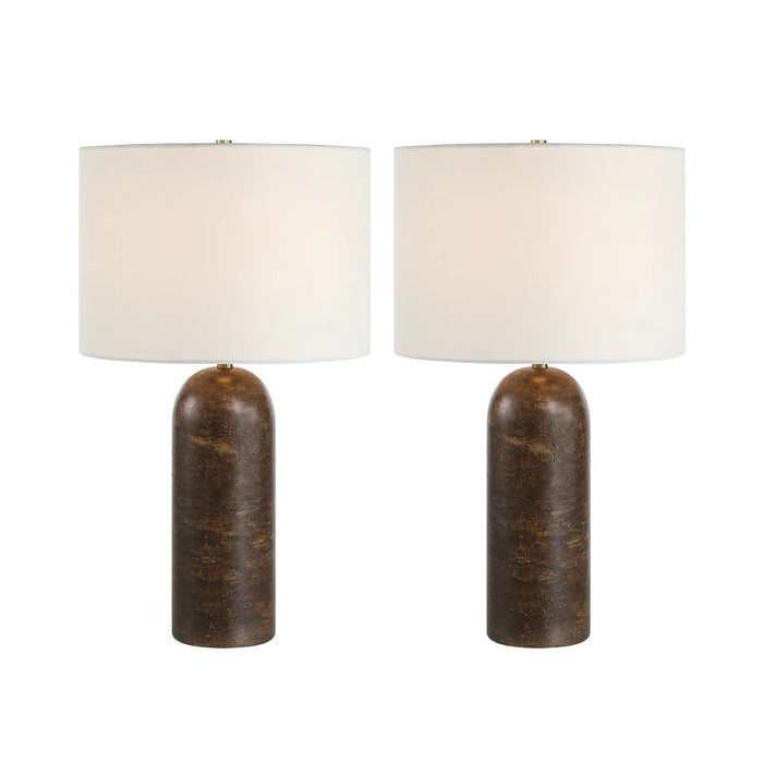 Travertine Table Lamps (Pair)