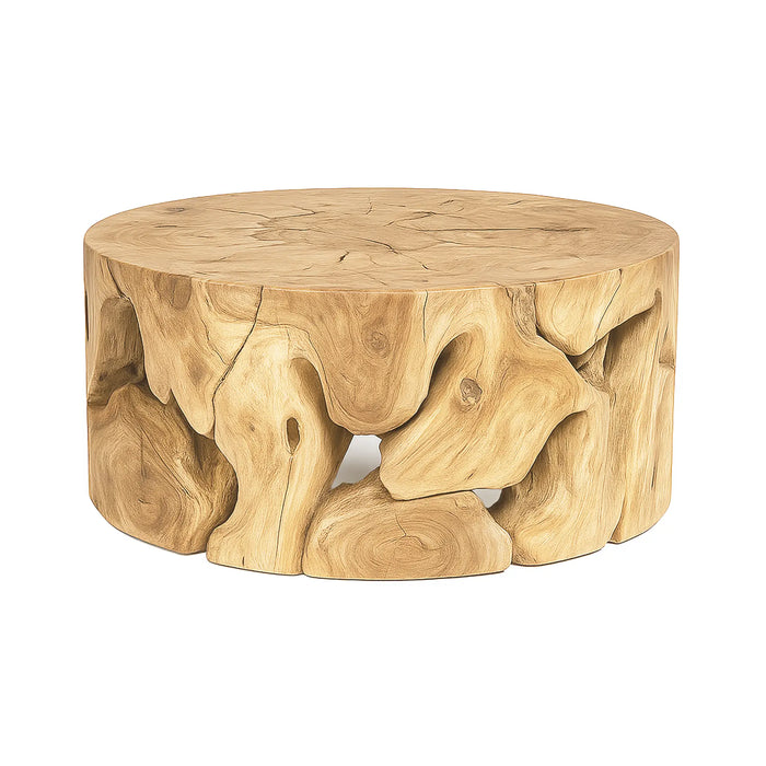 Natura Flow Round Coffee Table (Bleached)