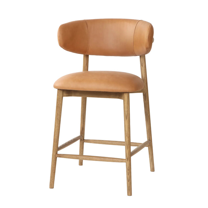 Milo Counter Stool - Hazelnut Leather