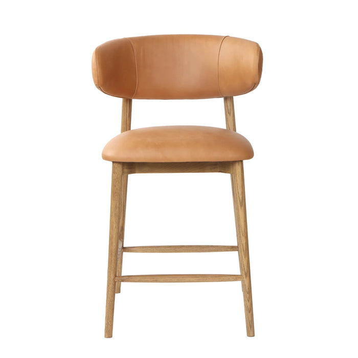 Milo Counter Stool - Hazelnut Leather