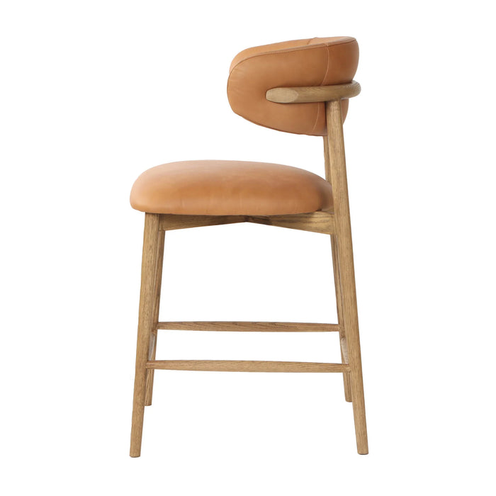 Milo Counter Stool - Hazelnut Leather