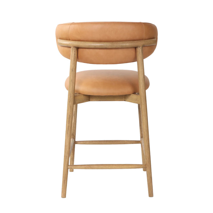 Milo Counter Stool - Hazelnut Leather