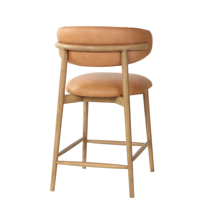 Milo Counter Stool - Hazelnut Leather