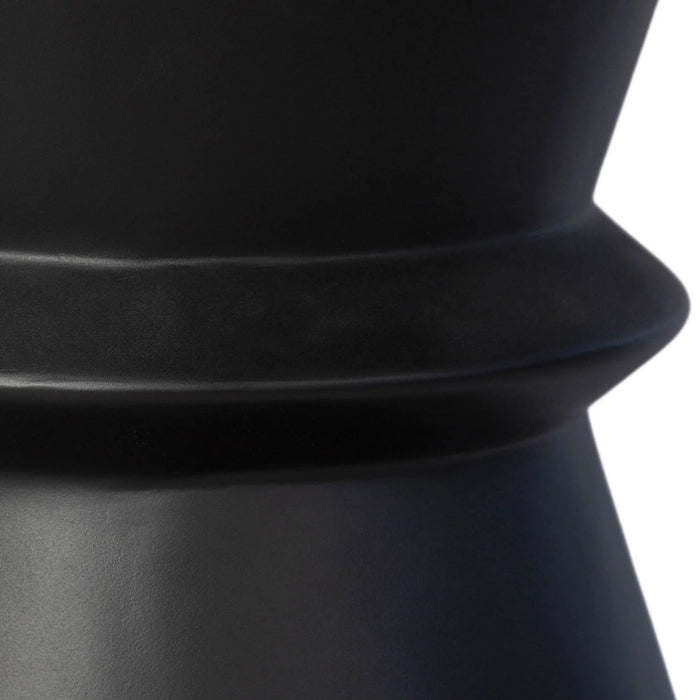 Concrete Hourglass Side Table -Black