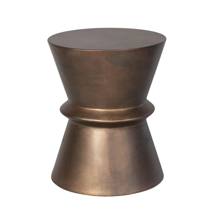 Concrete Hourglass Side Table -Bronze