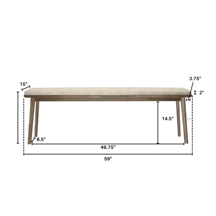 West 59" Bench - Sand