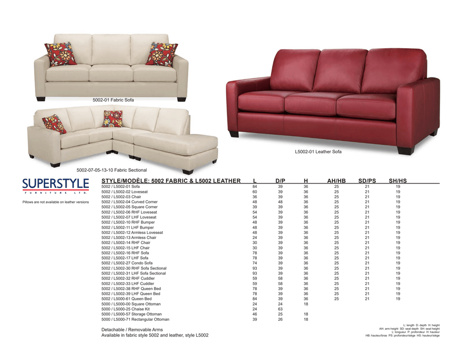 5002 Sofa/Sectional Suite