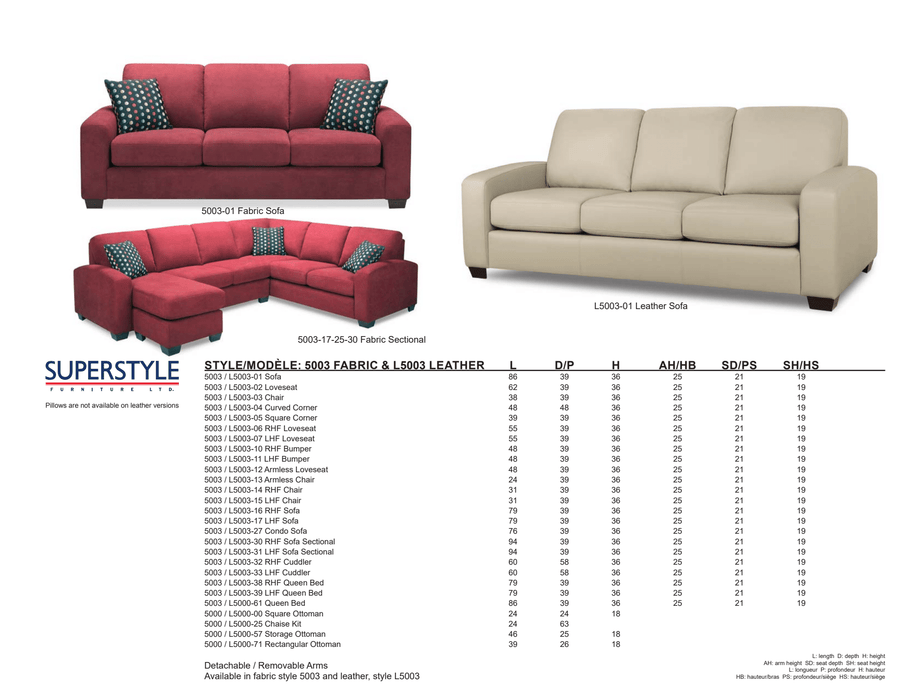 5003 Sofa/Sectional Suite